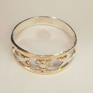 Peru 950 Sterling Silver 18K Gold Women Men Ring11